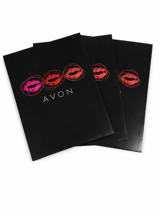 Avon Other - Vintage Avon 2 Pocket Portfolio Black Lip Print Retro Y2K Office Folder Supplies